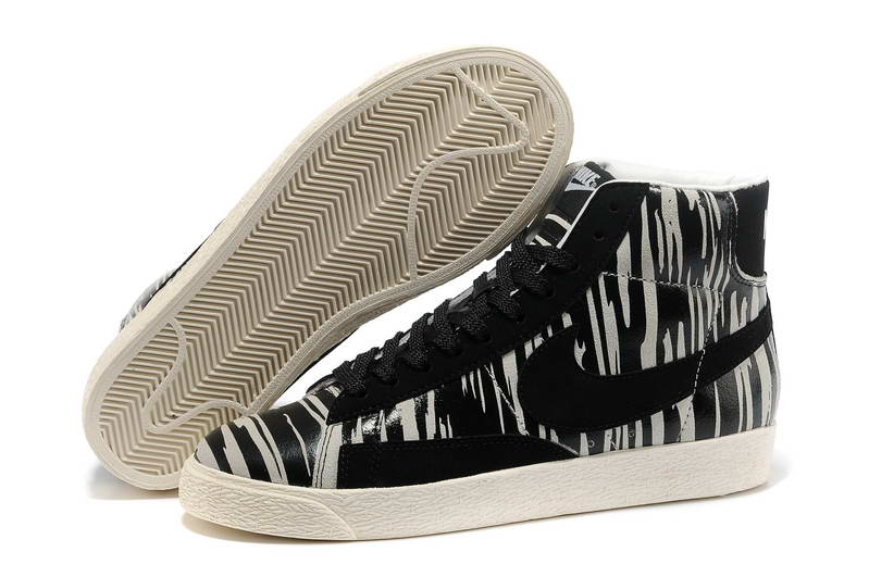 Nike Blazer Hommes Et Femmes Chaussures Mid Suede Noir Blanc